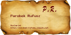 Parobek Rufusz névjegykártya
